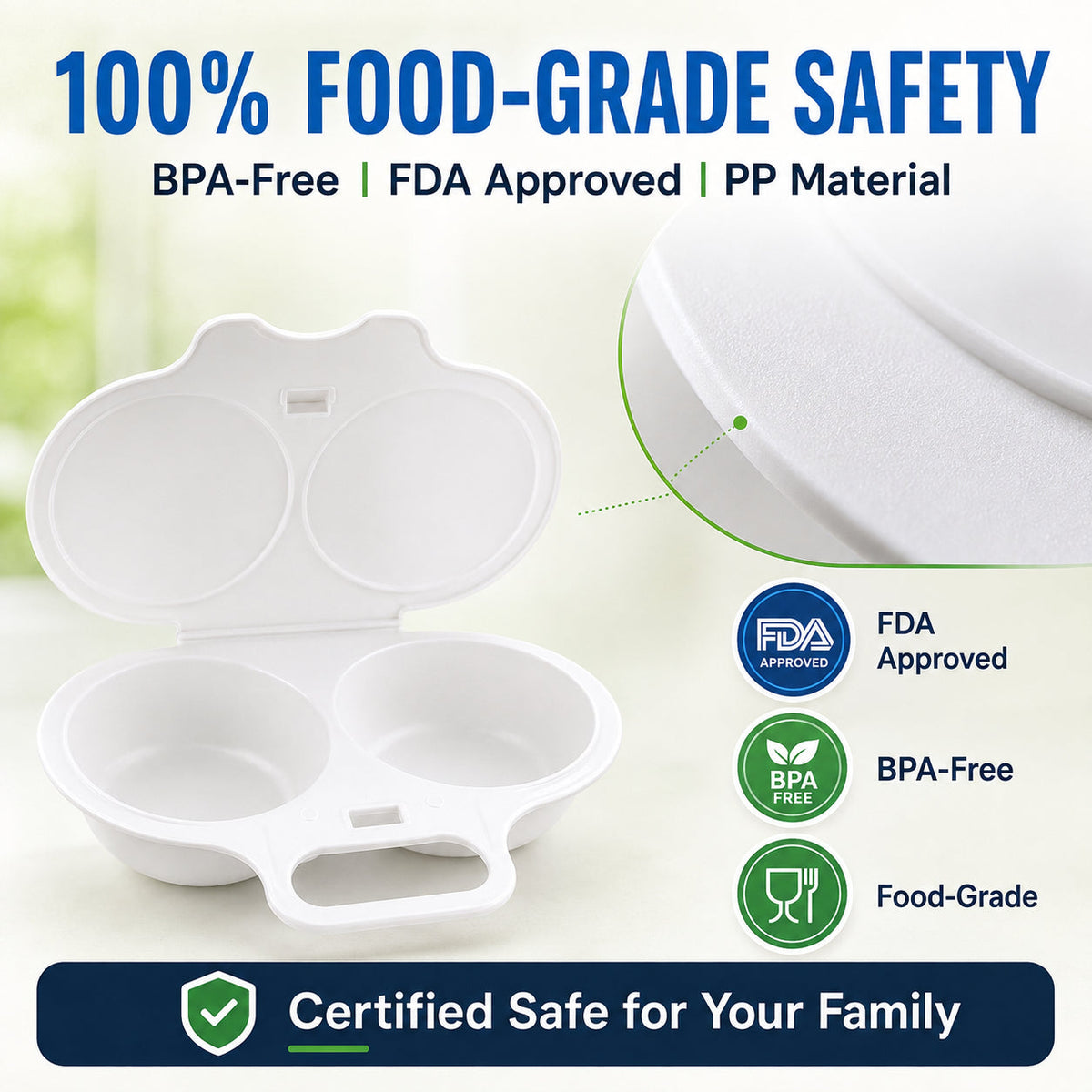 🥚Microwave Egg Poacher with Lid & Handle